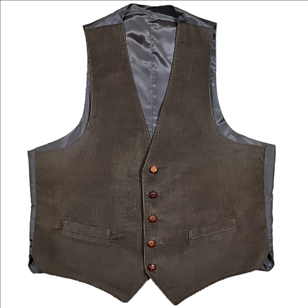 Vintage 70s Sears Roebuck & Co The Corduroy Collection Brown Button Front Vest